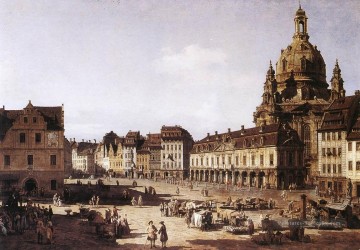 Nouvelle place du marché à Dresde urbain Bernardo Bellotto Peinture à l'huile